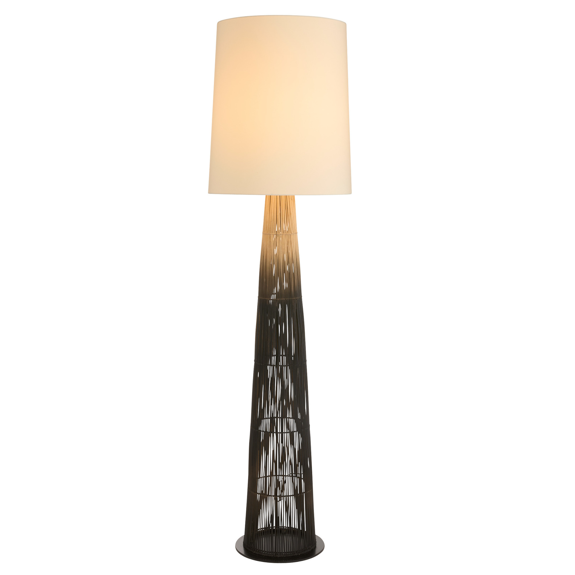 PFS05-SH054 - Florence Floor Lamp - Black, Buri Midrib