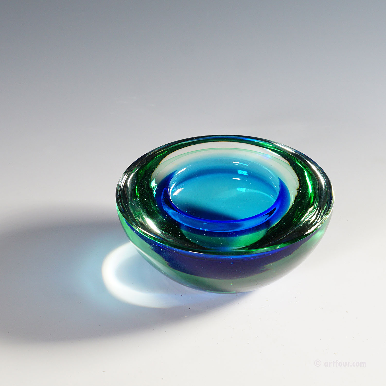 Archimede Seguso Murano Sommerso Geode Bowl 1950s for sale