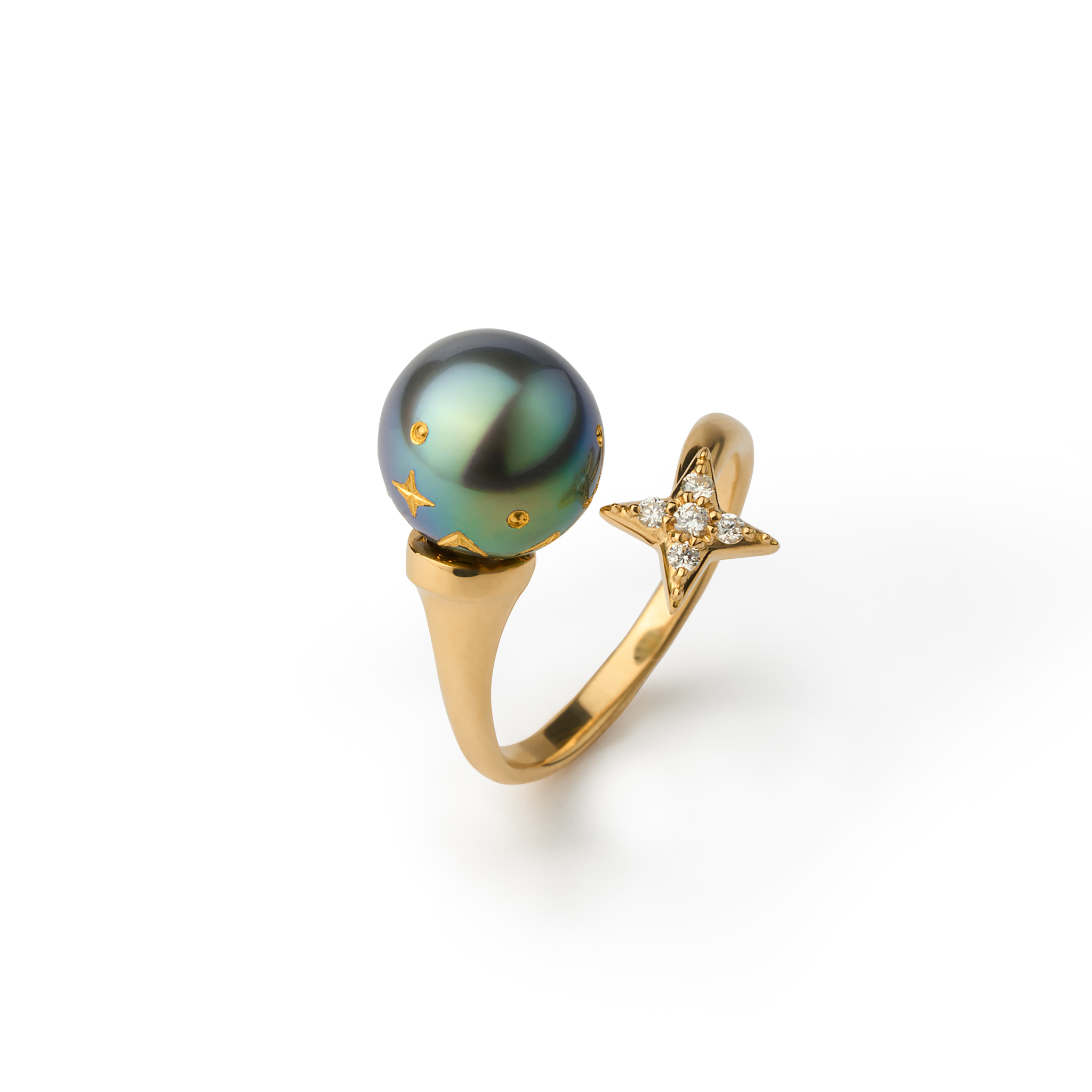 パールオーナメント”万華鏡”K18YGリング - アートジュエリー | Art