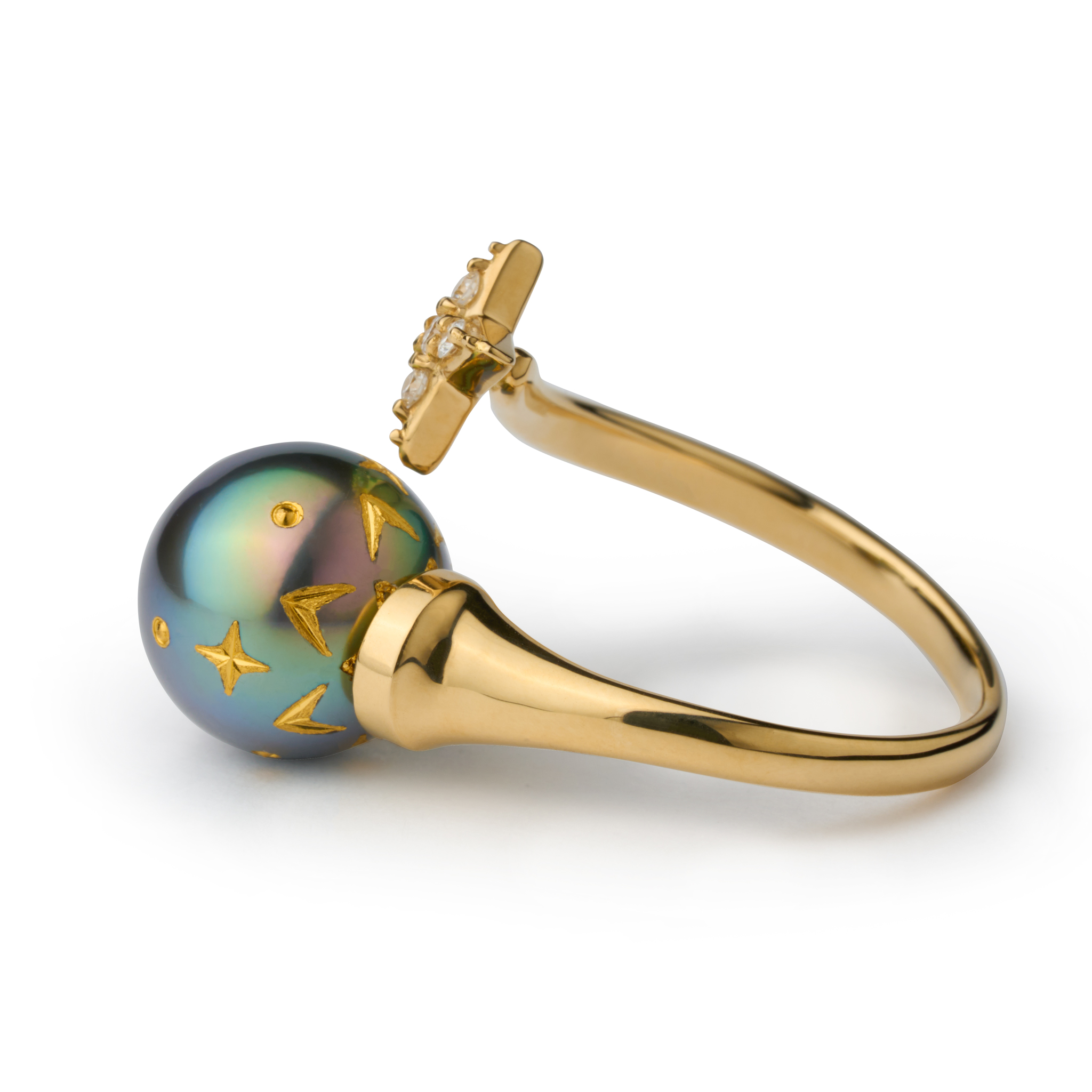 パールオーナメント”万華鏡”K18YGリング - アートジュエリー | Art