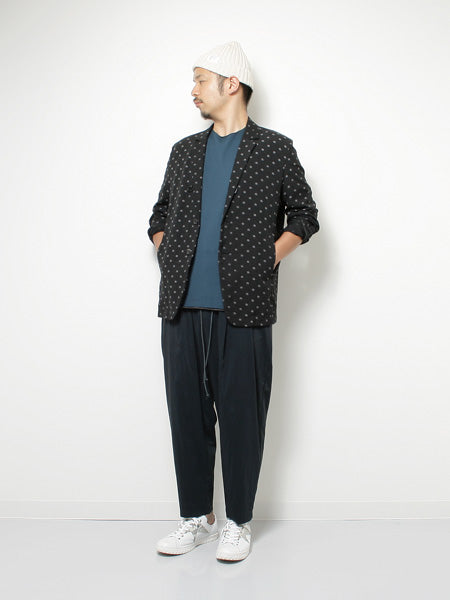 KAZUYUKI KUMAGAI ナイロンストレッチタフタ テーパードワイドパンツ