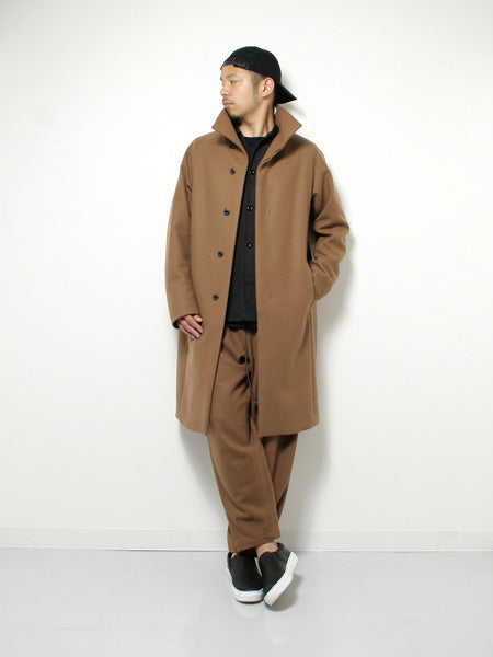 カシミヤ混平二重メルトン スタンドカラーコート - KAZUYUKI KUMAGAI