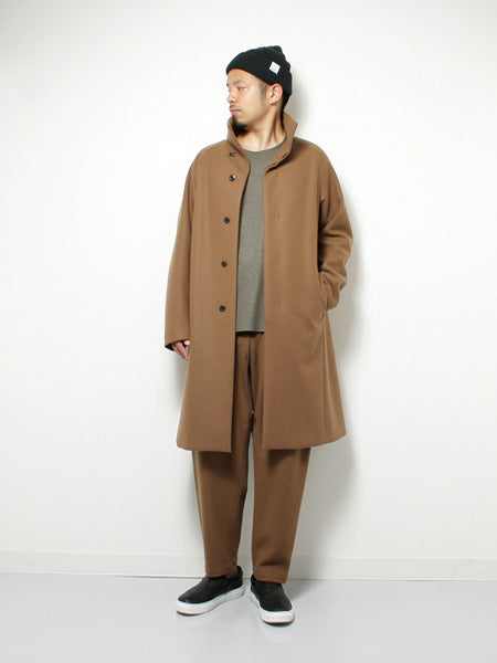 カシミヤ混平二重メルトン スタンドカラーコート - KAZUYUKI KUMAGAI