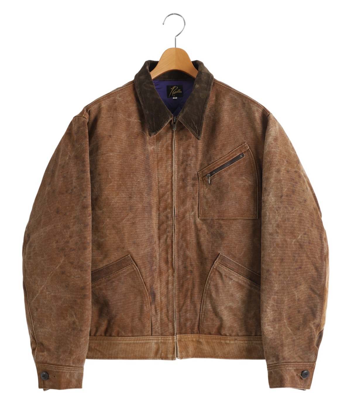 Zipped Work Jacket - Duck Canvas / Kakishibu Paint | NEEDLES