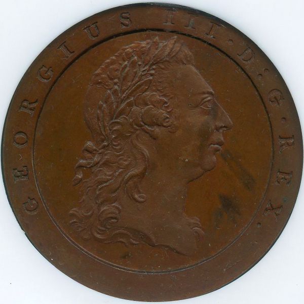 イギリス ジョージ3世 1797年 Pattern ペニー 車輪銭 銅貨 リスト