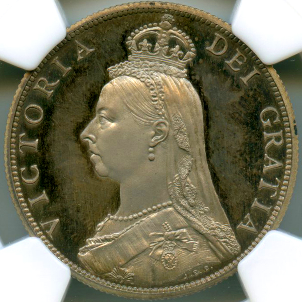 イギリス ヴィクトリア ジュビリーヘッド 1887年 フローリン 銀貨 NGC