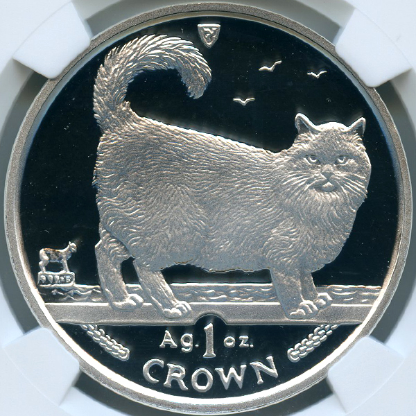 マン島 キャットコイン バーマン 1998年 クラウン 銀貨 NGC PF69UCAM