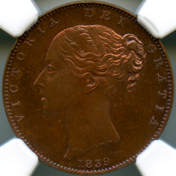 は*ぱ様 1839年マン島 ヴィクトリア女王 ペニー 銅貨 ハイグレード