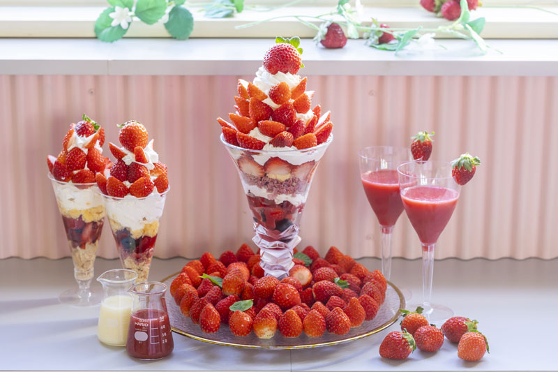 口の中がいちごで大渋滞！ いちご尽くしの超特大「いちご100粒パフェ