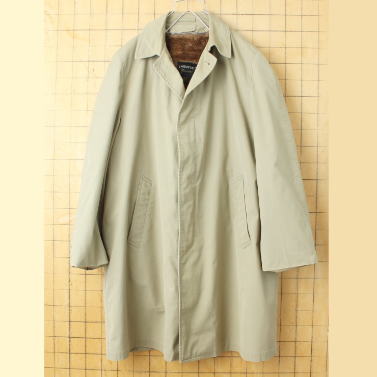 70s 80s USA LONDON FOG ステンカラー コート メンズL相当 ベージュ
