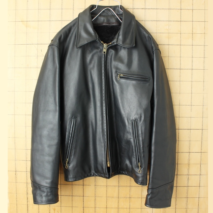 USA製 Schott ショット AT101 襟付 シングル ライダースジャケット