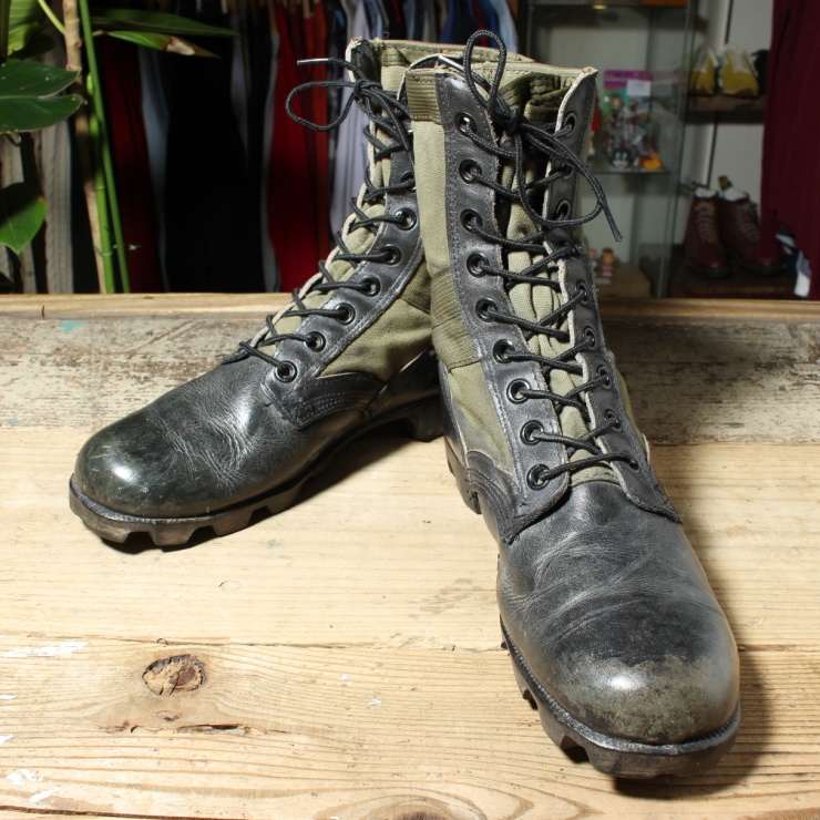 80s U.S.ARMY ジャングルブーツ 9W 27cm相当 米軍実物 NAM戦 オリーブ