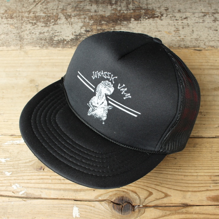 90s USA JURASSIC JAM メッシュキャップ 帽子 ブラック フリーサイズ