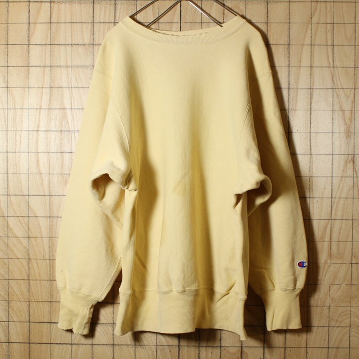 Champion/古着/クリーム・ライトイエロー/リバースウィーブスウェット