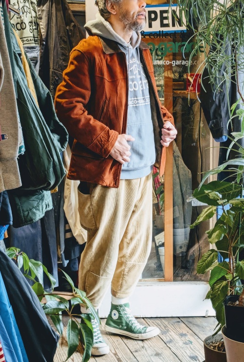 40s 50s USA製 ヌバック レザー ジャケット メンズM相当 ブラウン