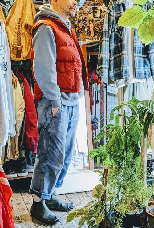 70s 80s USA製 Woolrich ウールリッチ ダウン ベスト メンズML相当