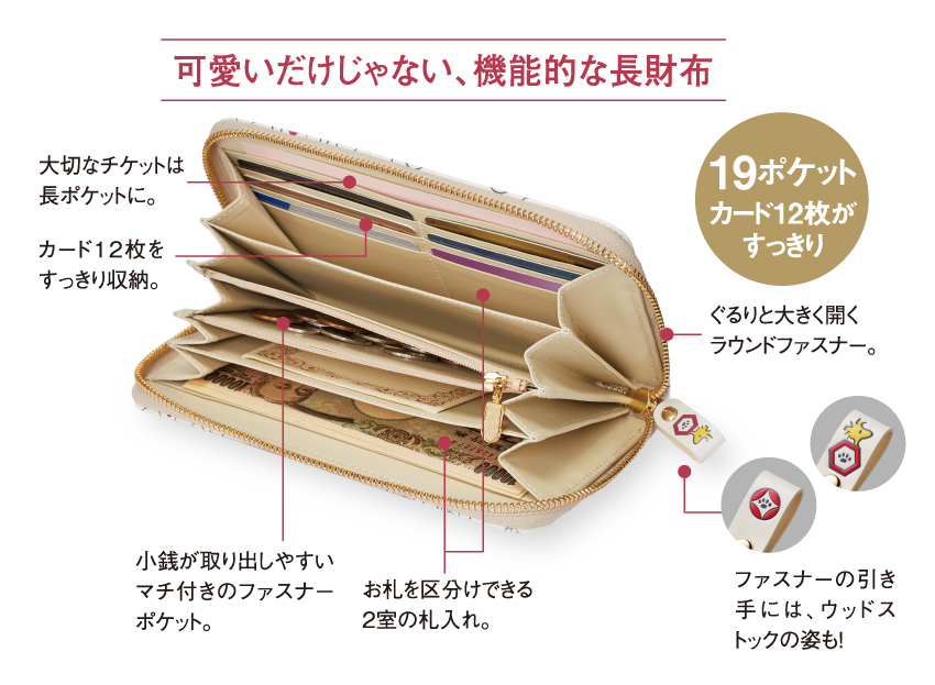 浅草文庫長財布＜スヌーピーしあわせの花唐草＞新登場！ 播播州姫路