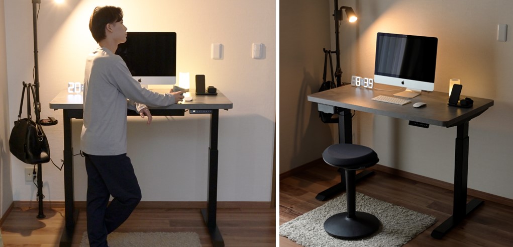 新古品)天板YAMAZEN電動昇降デスク用 ストーンライトグレー 140cm 電動