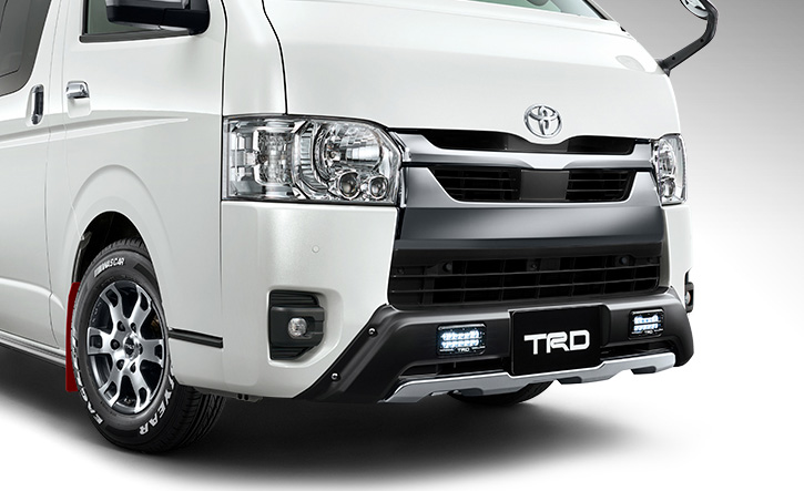 ハイエース4型以降(標準ボディ)用フロントスポイラーLED付 TRDエアロ
