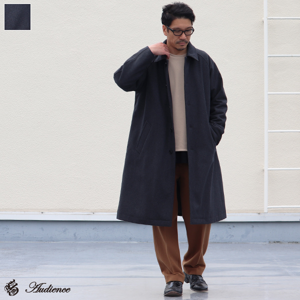 610gウールメルトン サーモライト中綿 オーバーサイズ ステンカラー