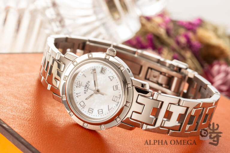 ◇エルメス◇クリッパー◇レディース◇約12mm幅◇2連コマ◇CL4.