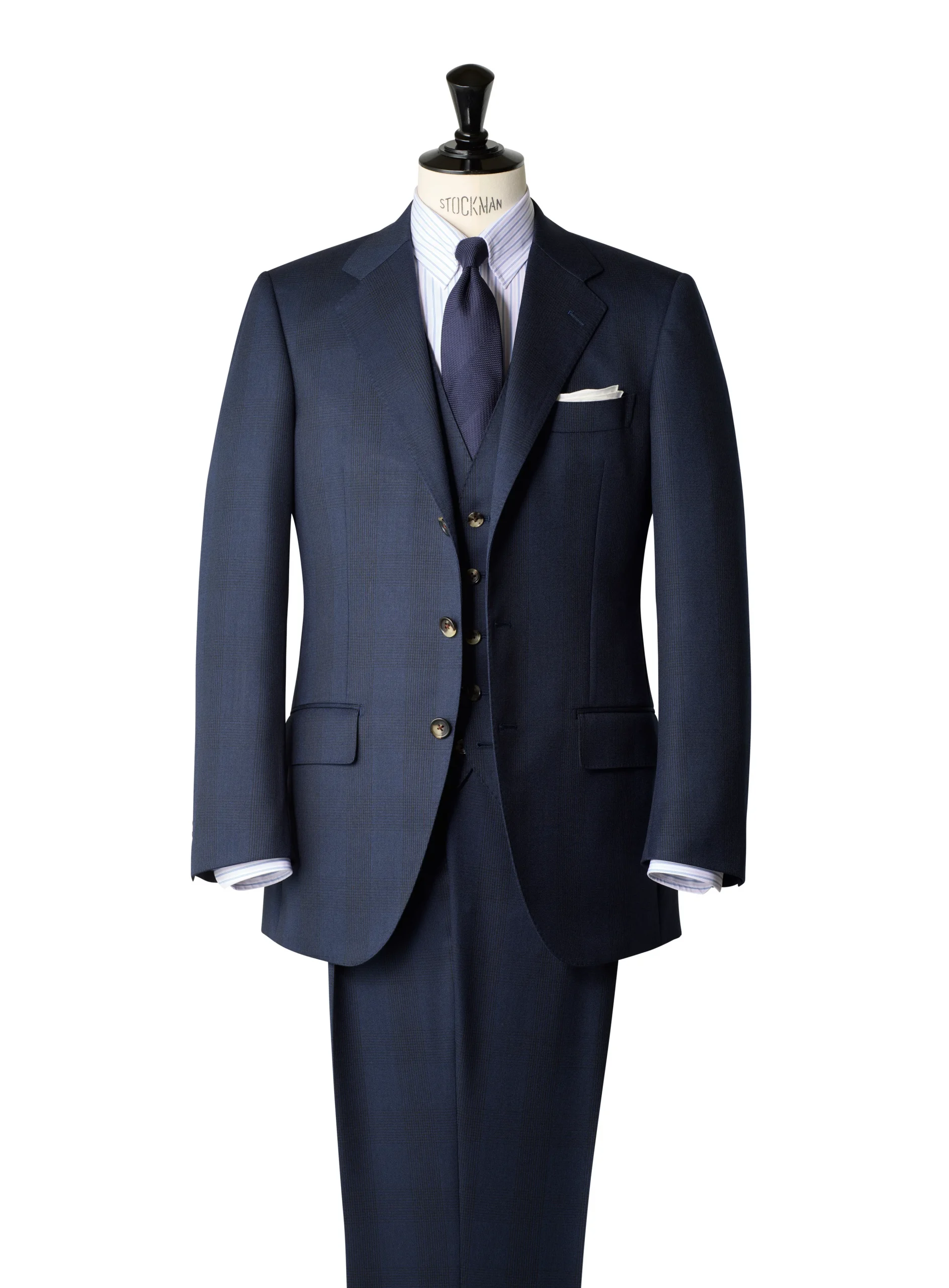 ✨美品✨ 麻布テーラー スリーピース ネイビー チェック S〜M相当