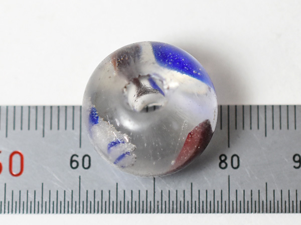 2210】江戸とんぼ玉 立体的な装飾が施された透明中玉1,とんぼ玉