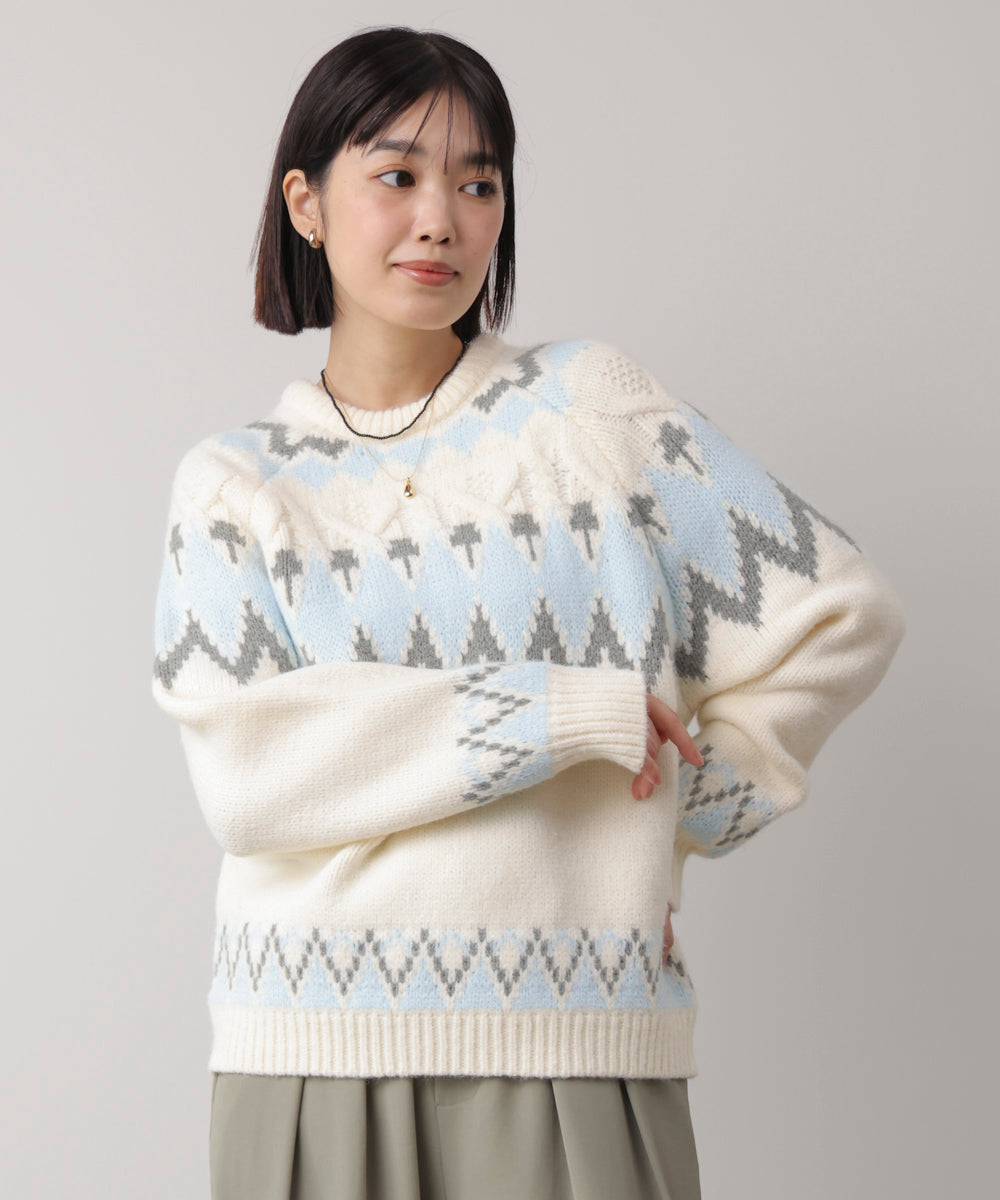 ノルディック柄ニット