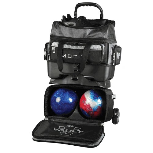 Motiv Vault 4 Ball Roller Black Grey Bowling Bag + FREE SHIPPING