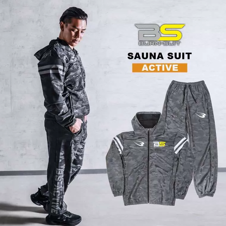 BURN－SUIT】サウナスーツアクティブ セットアップスーツ S