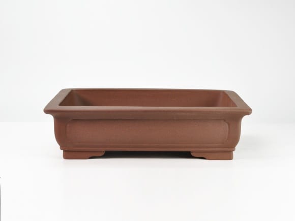 紫泥長方中深 盆栽鉢 13号 鉢幅40cm×奥行き30cm×高さ10cm を販売｜盆栽