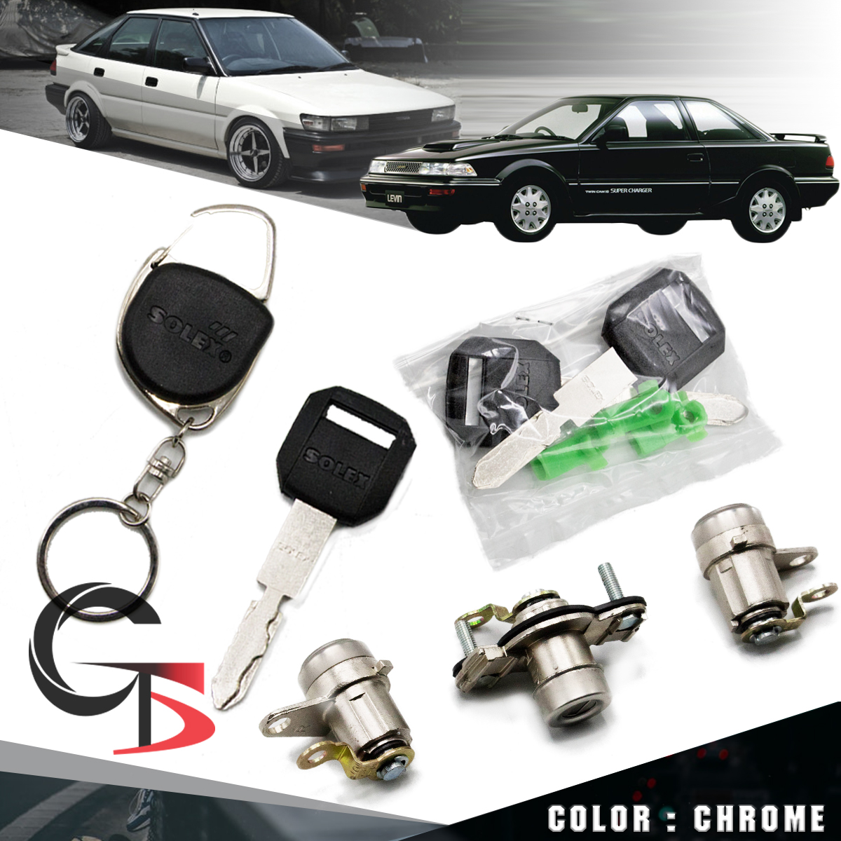 1987-1995 Toyota Corolla AE92 100 Solex Door Trunk Lock Flat Key