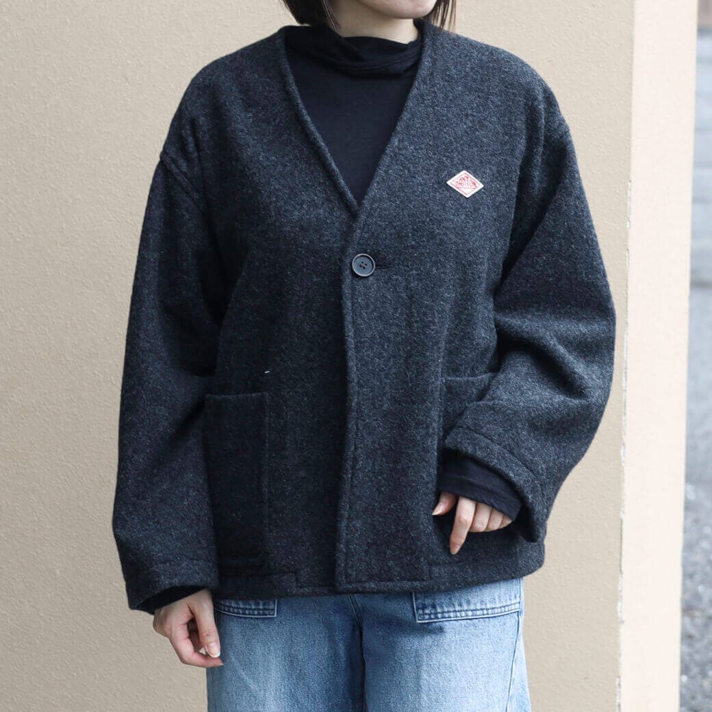 DANTON ダントン SINGLE WOOL PILE V NECK JACKET｜BORN FREE ONLINE SHOP