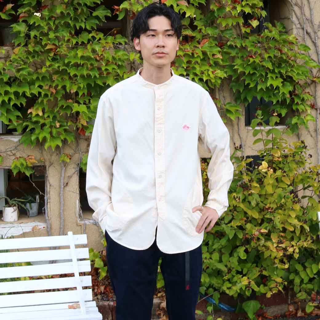 DANTON ダントン ビエラ起毛 バンドカラーシャツ 長袖｜BORN FREE