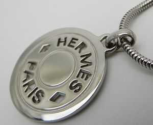 HERMES エルメス セリエ ロングチェーン ネックレス ペンダント USED品