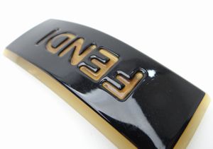 FENDI フェンディ ロゴ バレッタ ヘアアクセサリー ブラック×ベージュ