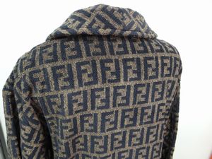 FENDI フェンディ ズッカ柄 コットン100％ ガウン バスローブ ブラウン