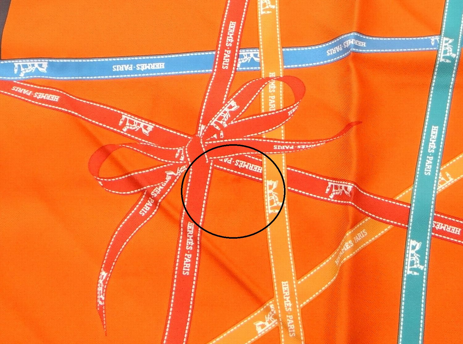 HERMES エルメス カレ45 ボルデュック リボン スカーフ シルク100