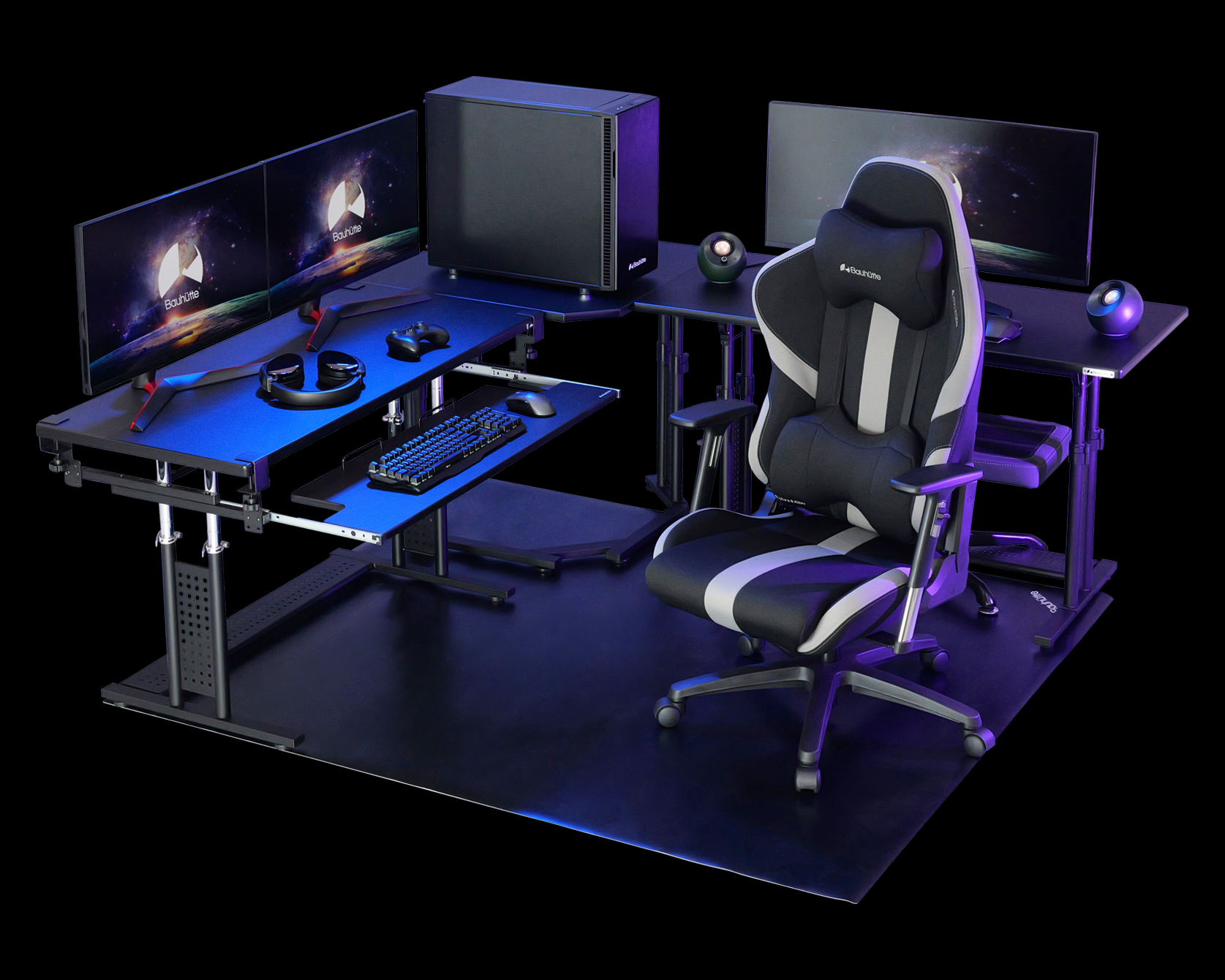 デュアルゲーミングデスク(ラージ) | Bauhütte®