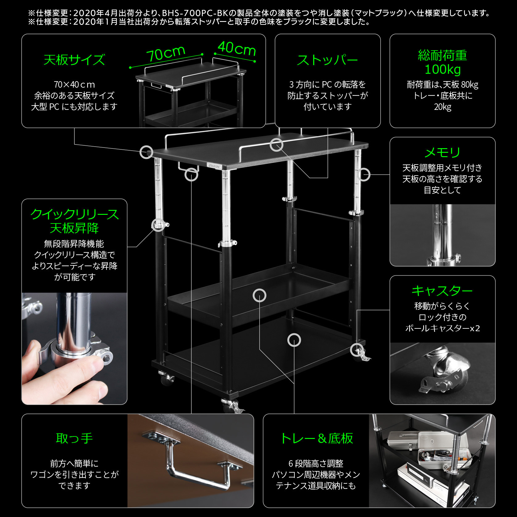 PCディスプレイワゴン BHS-700PC | Bauhütte®