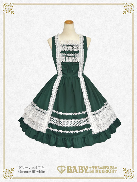 BABY レースフリルジャンパースカート 赤*白 BABYクラシカル | BABY