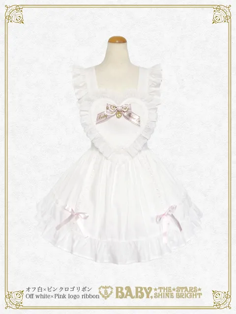 BABY本店 13th Anniversary記念♡ハートエプロン（オフシロ×ピンクロゴ
