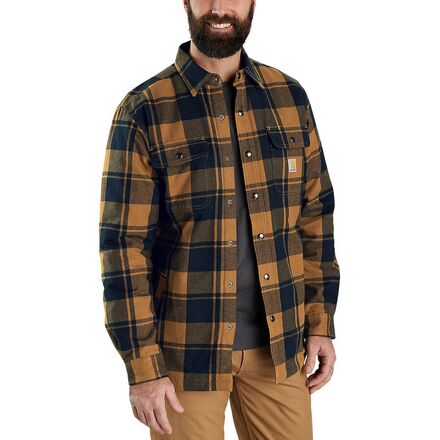 Carhartt Relaxed Fit Flannel Sherpa-Lined Shirt Jacket - Men's