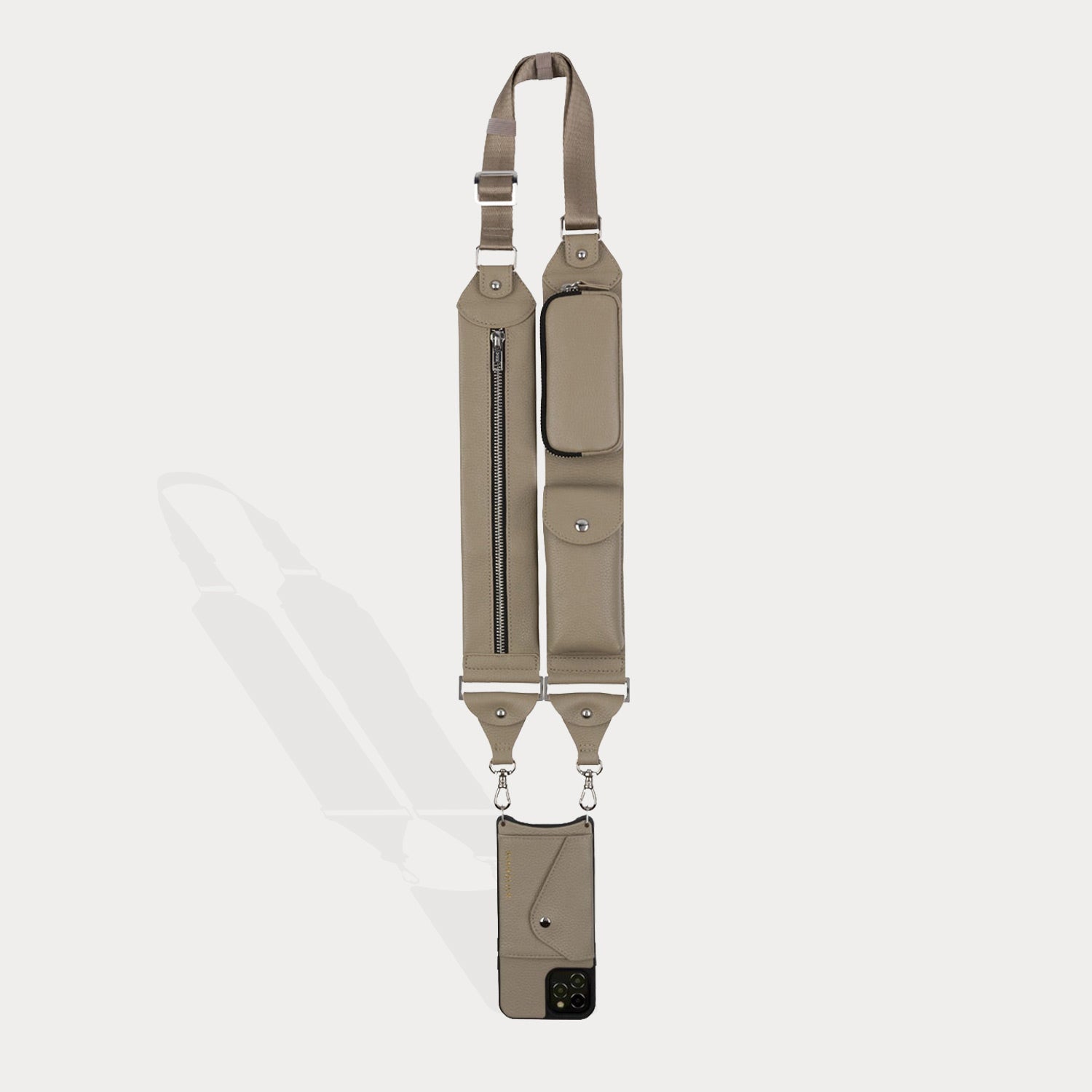 Billie Utility Crossbody iPhone Case - Greige/Silver – Bandolier