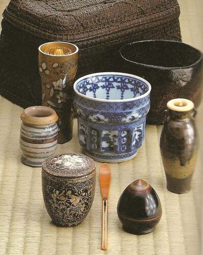 ゆき 加藤作助 鳴海織部蓋付茶碗 15客 など3点 ゆき 加藤作助 鳴海織部