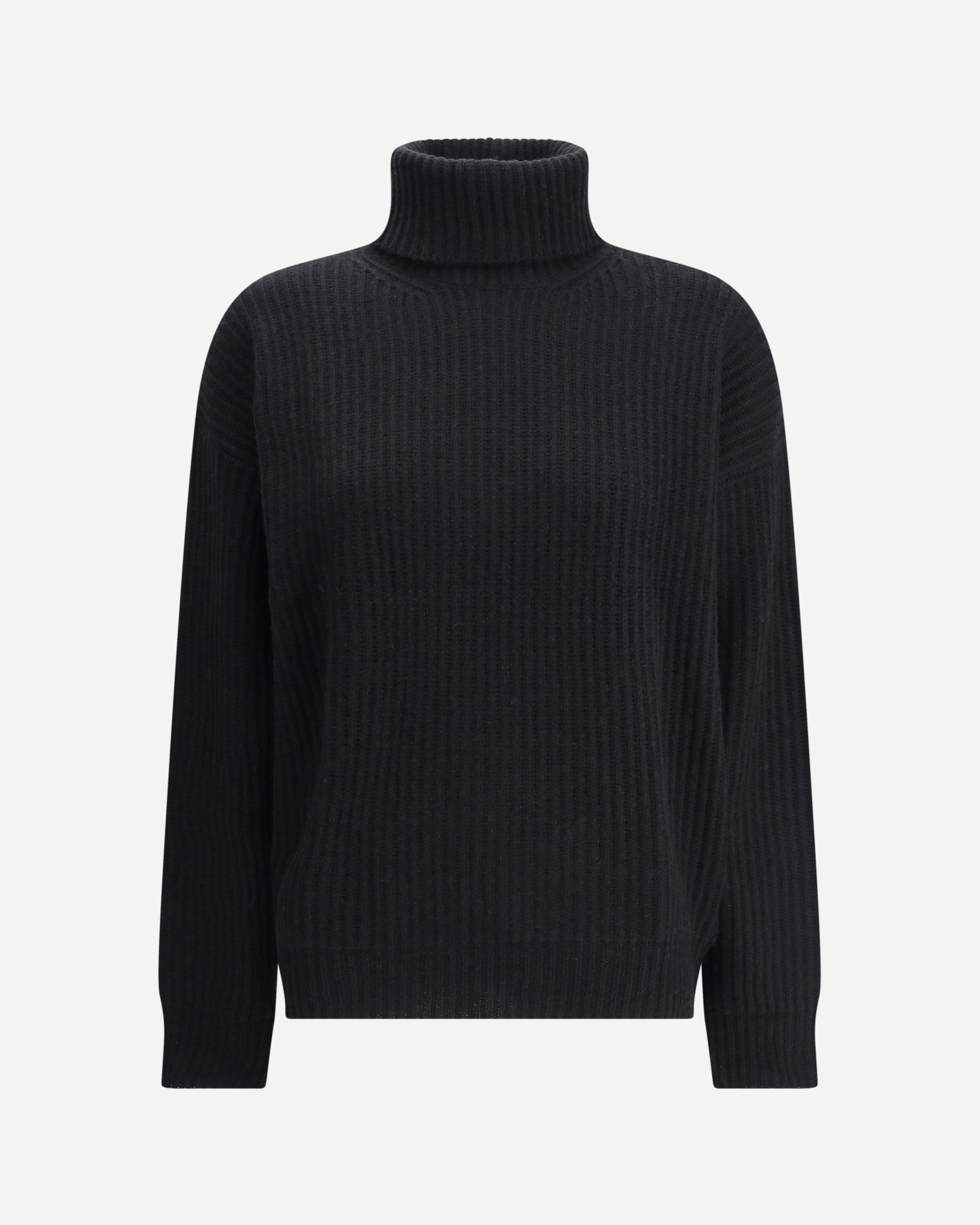 MADELEINE THOMPSON Oversized Turtleneck Sweater BLACK | Base Blu