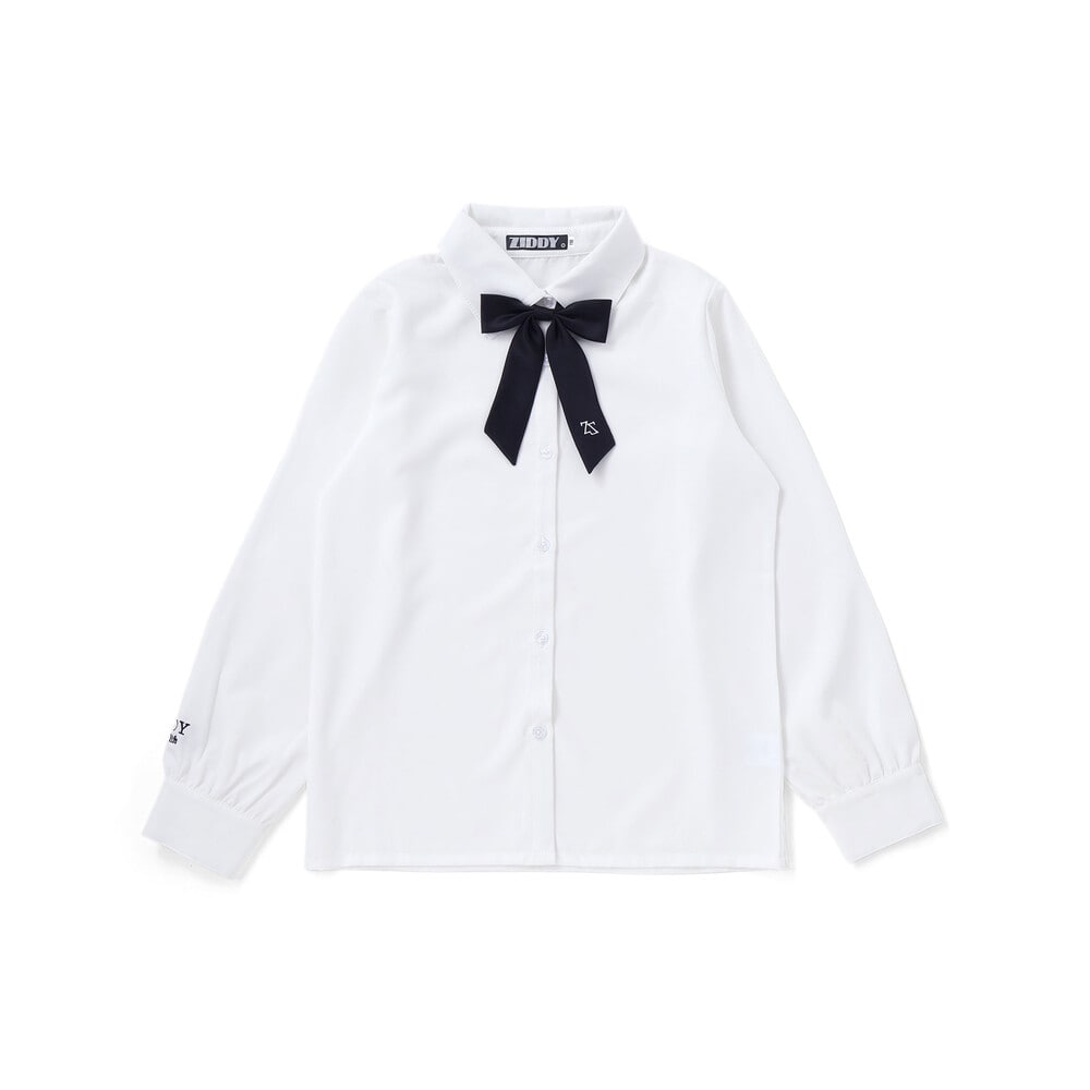 ニコ☆プチ 掲載 】リボン付きブラウス(130~160cm)(130cm ホワイト