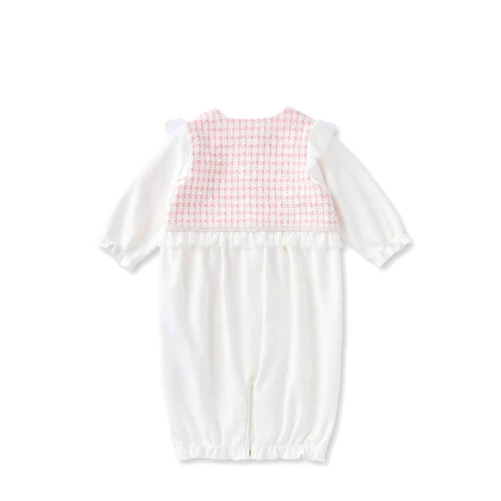 ツイードスムース2WAYオール(50~75cm)(ワンサイズ ピンク系): 新生児