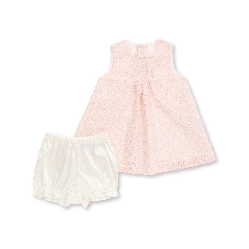 日本製】ラッセルレースブルマ付きワンピースベビー(70~90cm)(S(70