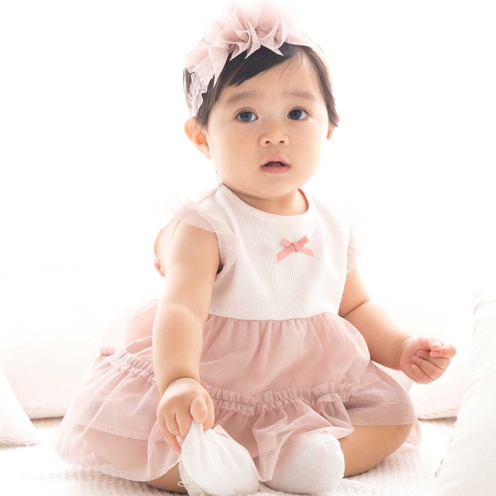 テレコフェイスチュールチュニック(70~90cm)(ワンサイズ ピンク